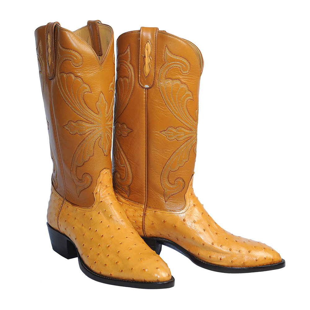 Full Quill Ostrich Tan Cowboy Boots Size 10D – USGator